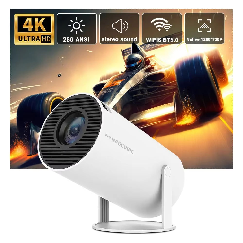 HY300 Pro 4K-Ready Android 11 Projector – WiFi 6, 260 ANSI, BT5.0