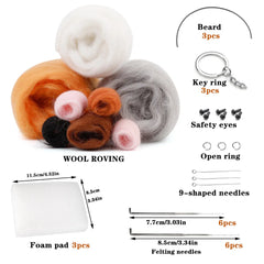 Dog Wool Needle Felting Kit – DIY Handmade Wool Felting Material Package for Crafting Dogs & Cats, Needle Felting Tool Kit