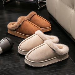 Unisex Fluffy Winter Slippers – Warm, Non-Slip EVA Thick-Sole Indoor Footwear