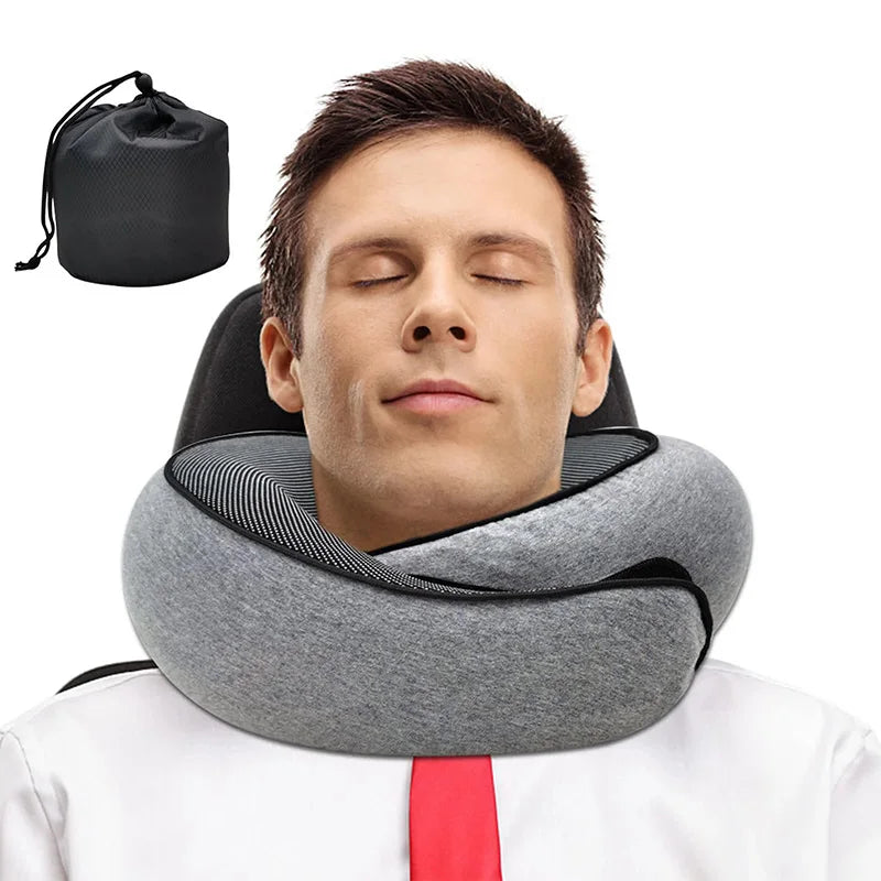 Travel Neck Pillow – Snail Style Memory Foam U-Shaped Pillow for Ultimate Neck Support