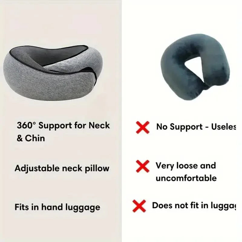 Travel Neck Pillow – Snail Style Memory Foam U-Shaped Pillow for Ultimate Neck Support