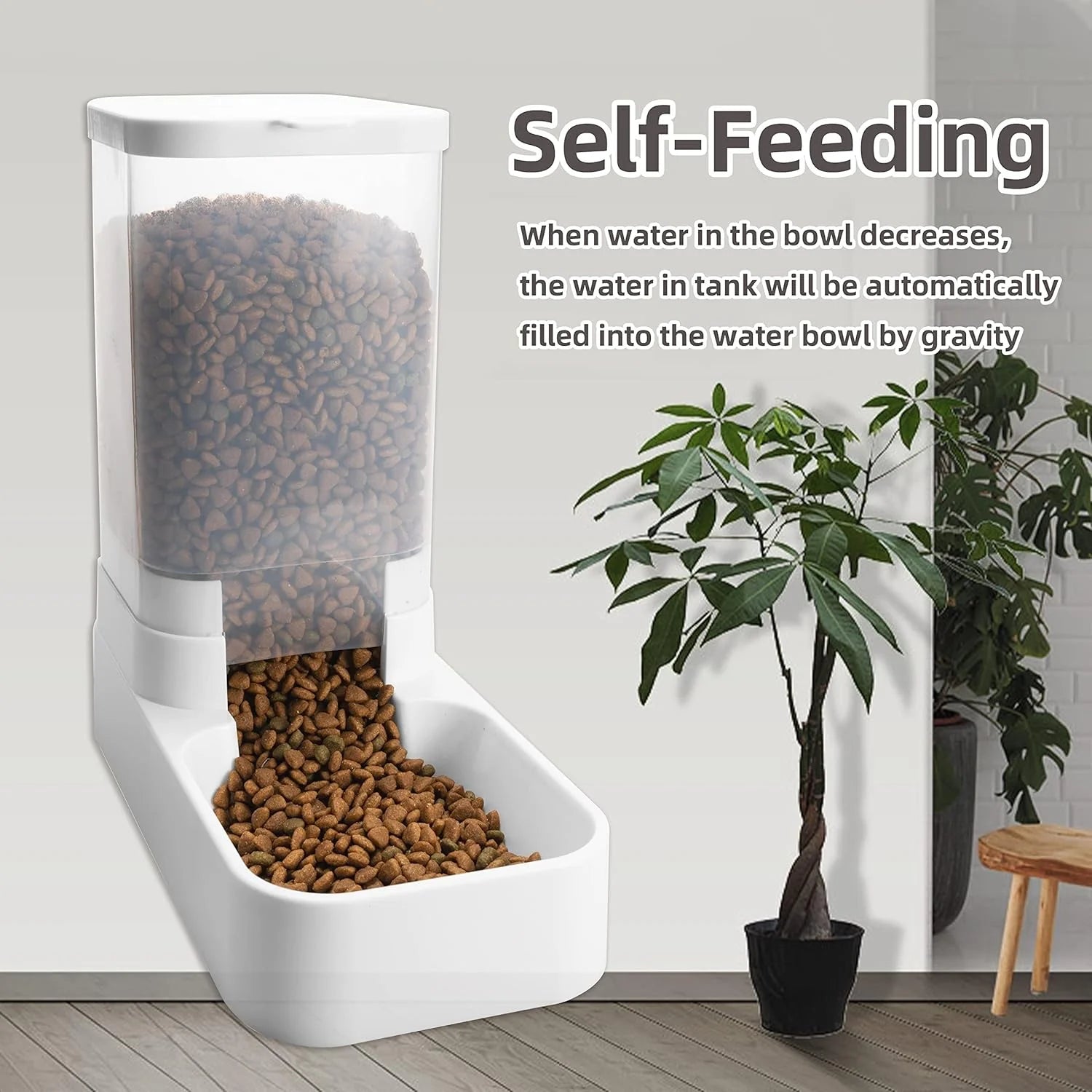 Automatic Dog Feeder & Cat Water Dispenser – Gravity Food & Water Dispenser for Cats and Dogs